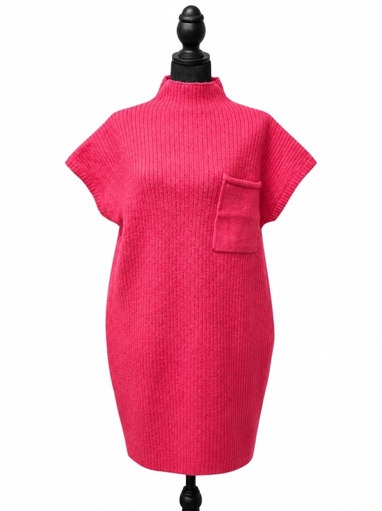 Zenana Signature Dresses & Skirts - Hot Pink Knit Sweater Dress With Dolman Sleeves By Zenana